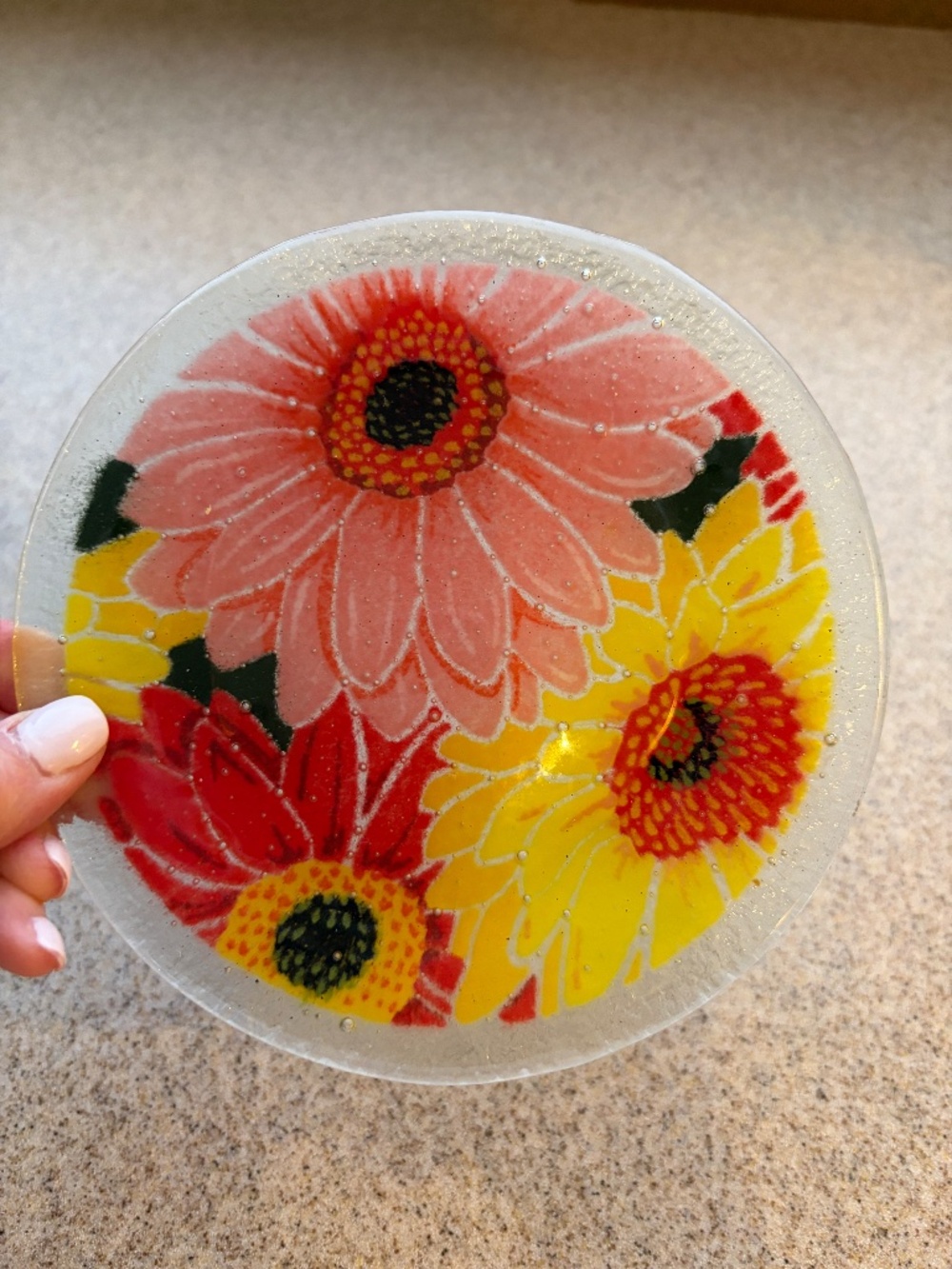 NIB! Collectable Peggy Karr Mini Floral Glass Dish